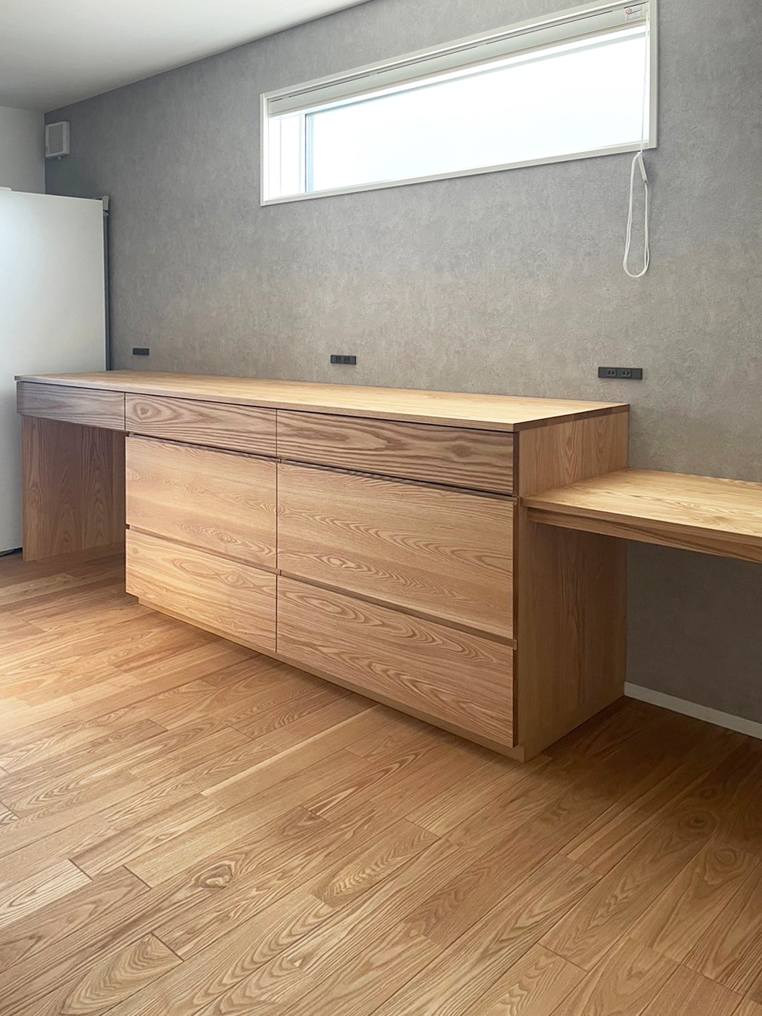 オーダー家具・タモのカップボード&デスク／関東・静岡