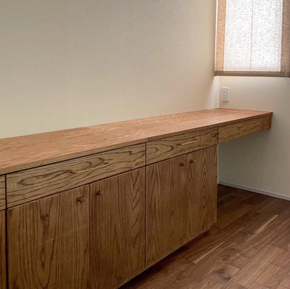 オーダー家具・オークリビングボード・デスク