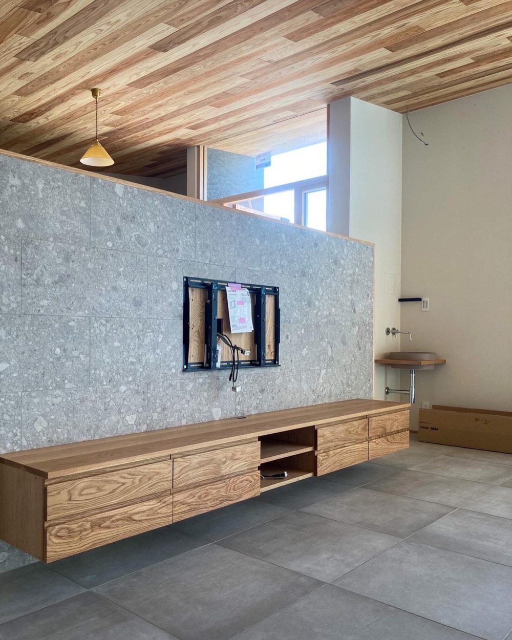 オーダー家具・オークテレビボード／関西・兵庫