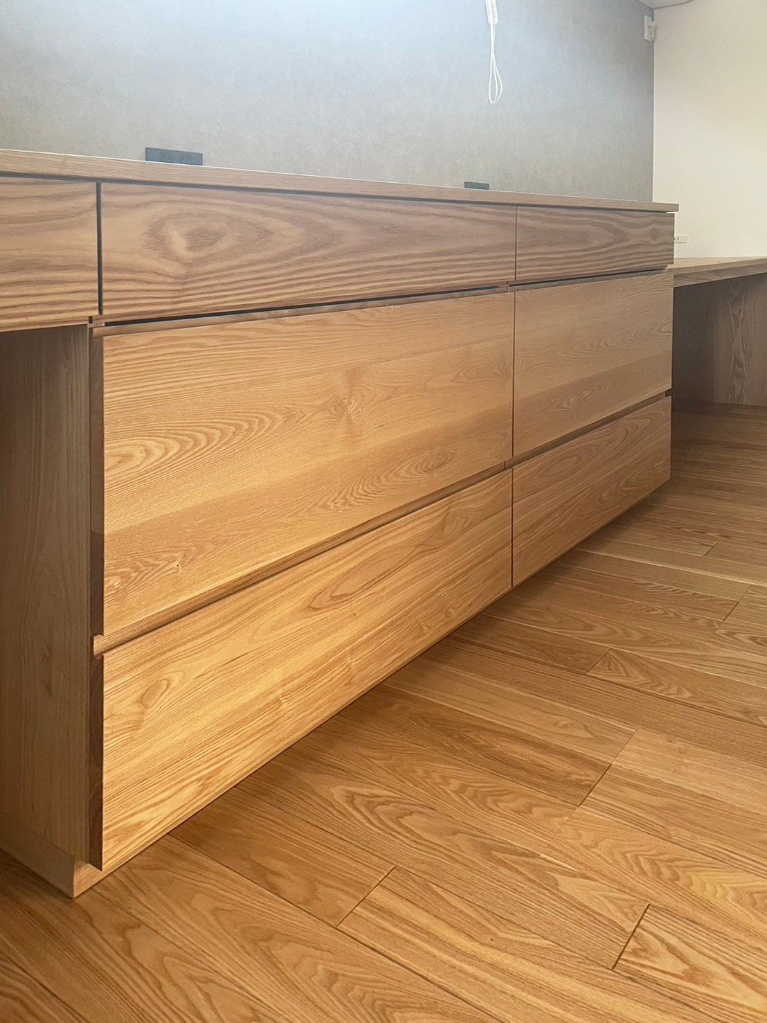 オーダー家具・タモのカップボード&デスク／関東・静岡