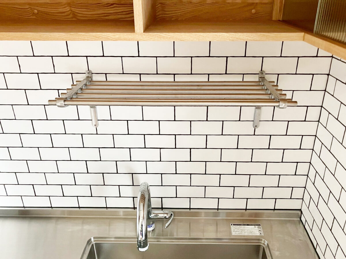 オーダー家具・タモのL字型吊り戸棚/関西・大阪