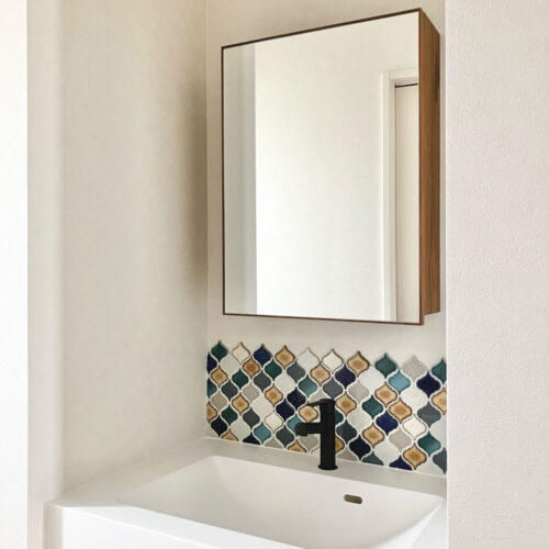 オーダー家具・洗面ミラー収納＆タイル／関西・大阪