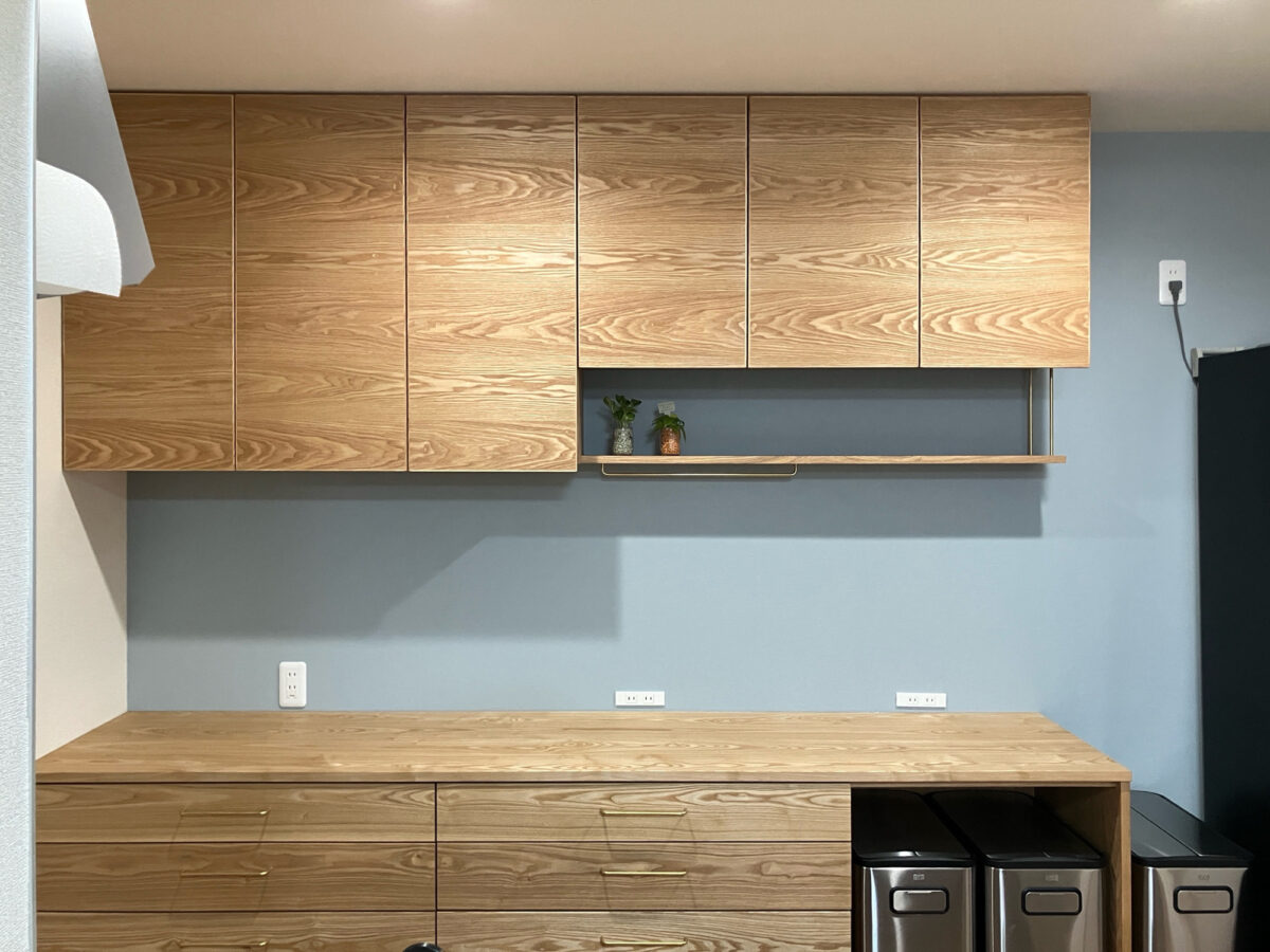 オーダー家具・タモのカップボード／関西・奈良