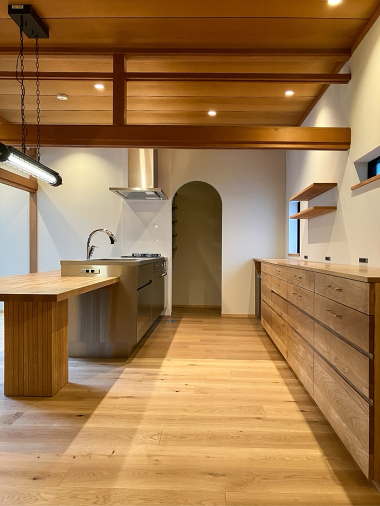 オーダー家具・オークのカップボード／関西・兵庫