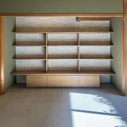 オーダー家具・タモの本棚+引き出し収納/関西・大阪