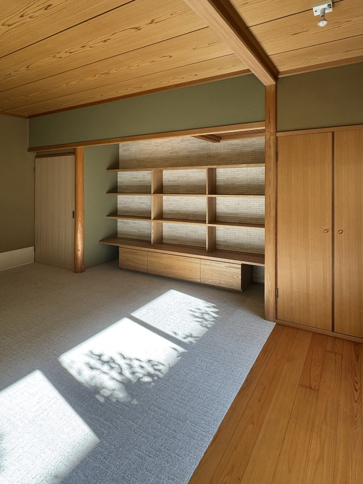 オーダー家具・タモの本棚+引き出し収納／関西・大阪