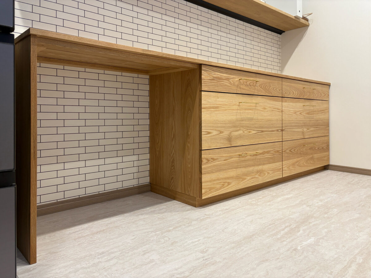 オーダー家具・タモのカップボード/中部・長野