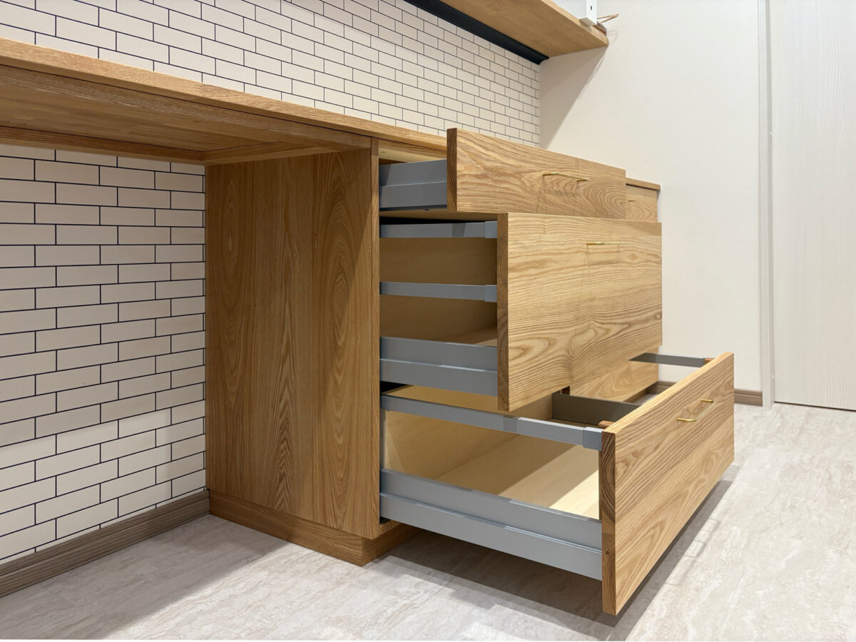 オーダー家具・タモのカップボード/中部・長野