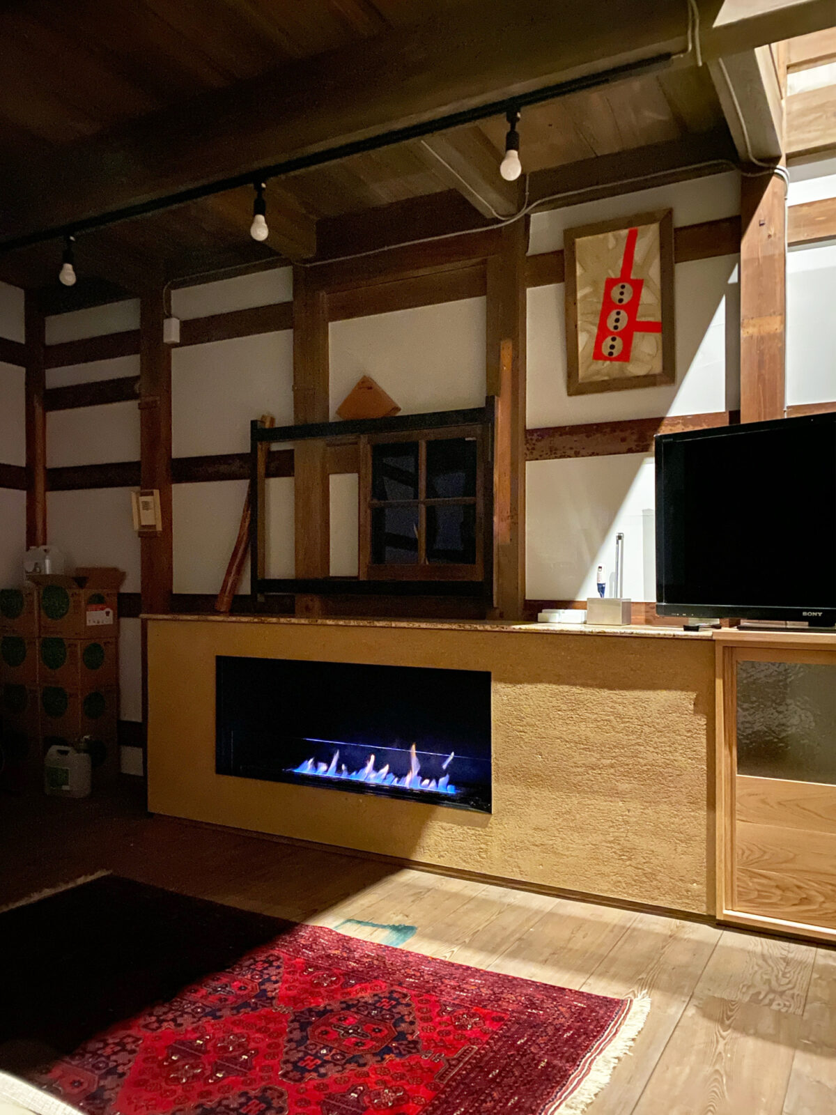 オーダー家具・バイオエタノール暖炉＆収納棚／関西・大阪