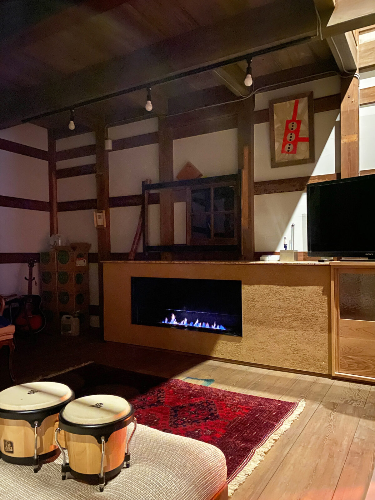 オーダー家具・バイオエタノール暖炉＆収納棚／関西・大阪