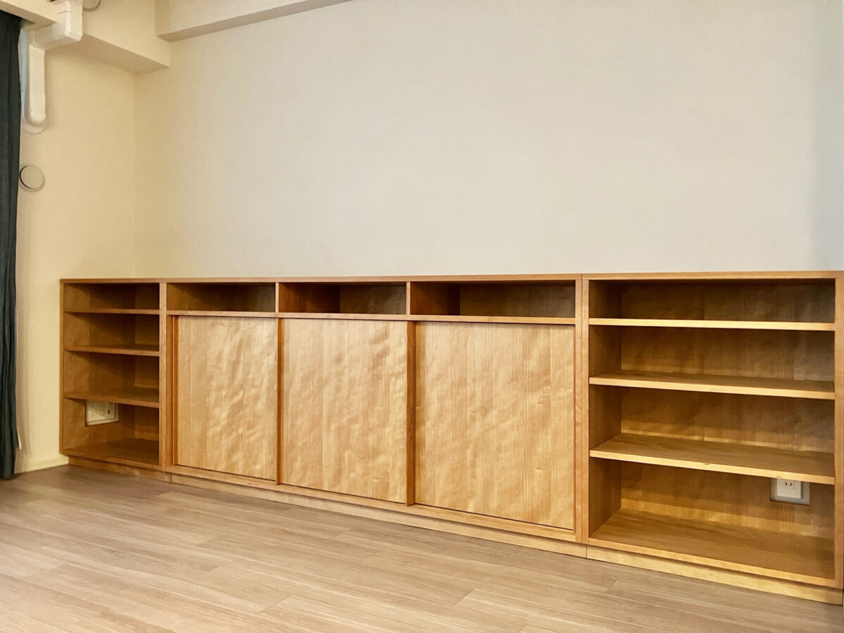オーダー家具・チェリーのリビング収納／関西・大阪
