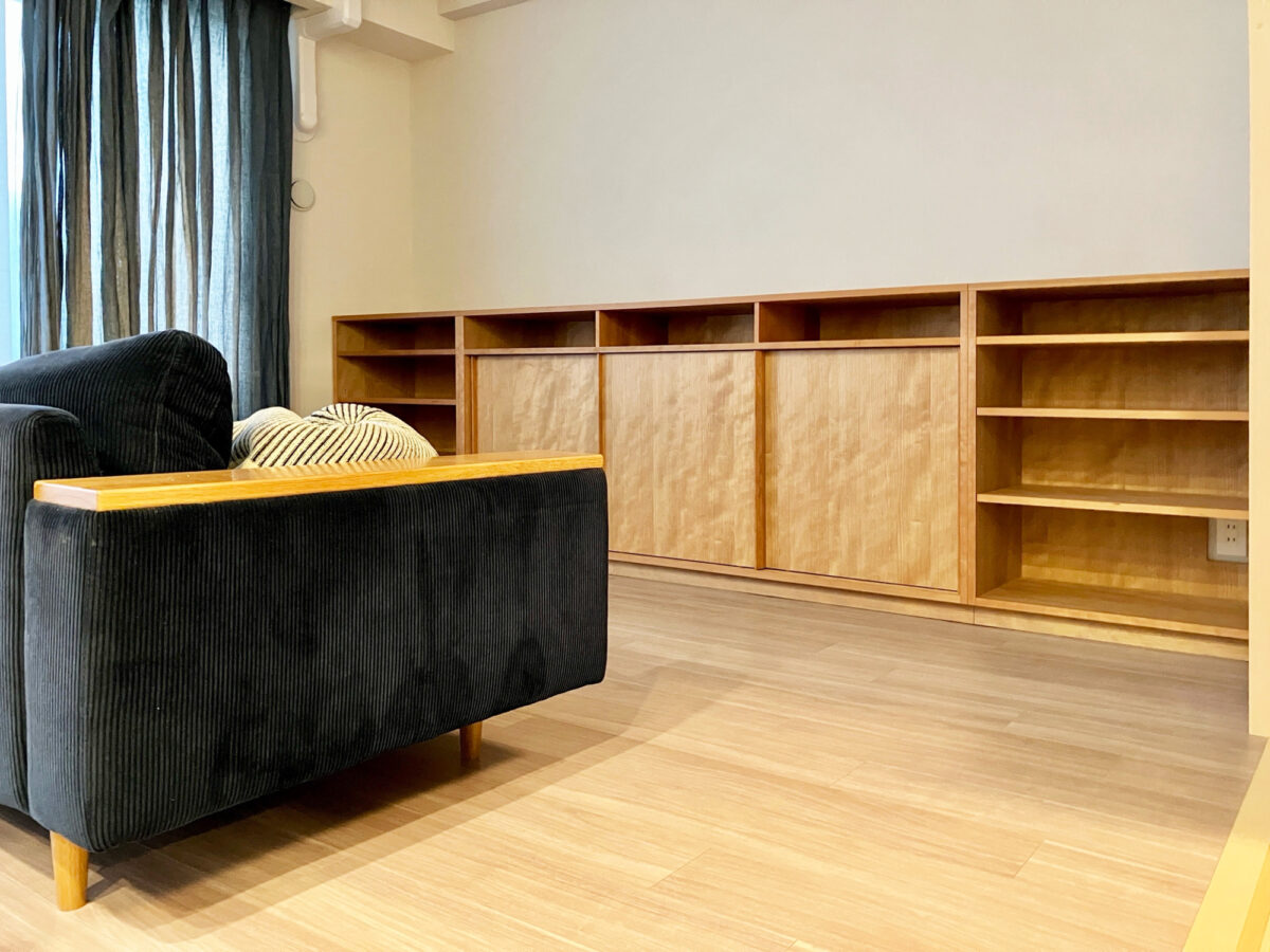 オーダー家具・チェリーのリビング収納／関西・大阪