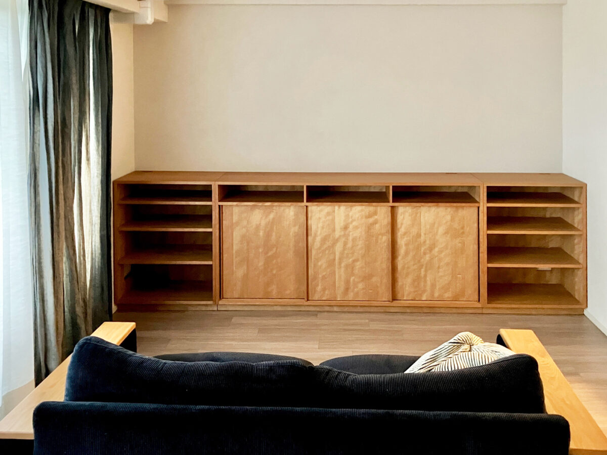 オーダー家具・チェリーのリビング収納／関西・大阪