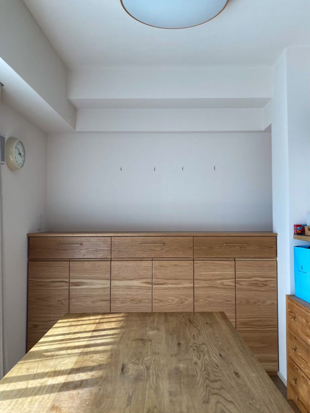 オーダー家具・オークのリビング収納／関西・大阪