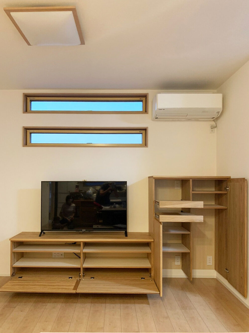 オーダー家具・オークのTVボード/関西・滋賀