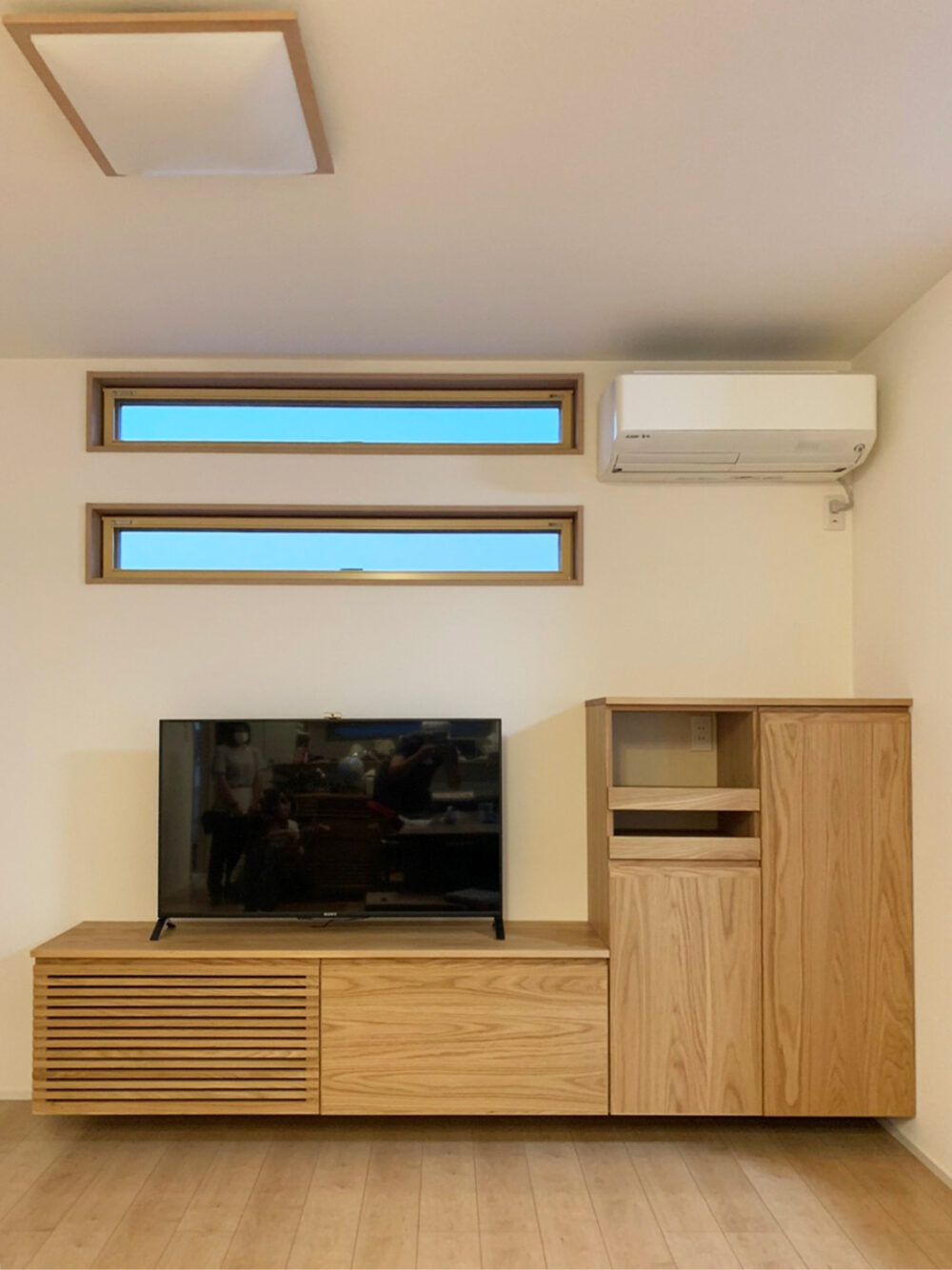 オーダー家具・オークのTVボード/関西・滋賀