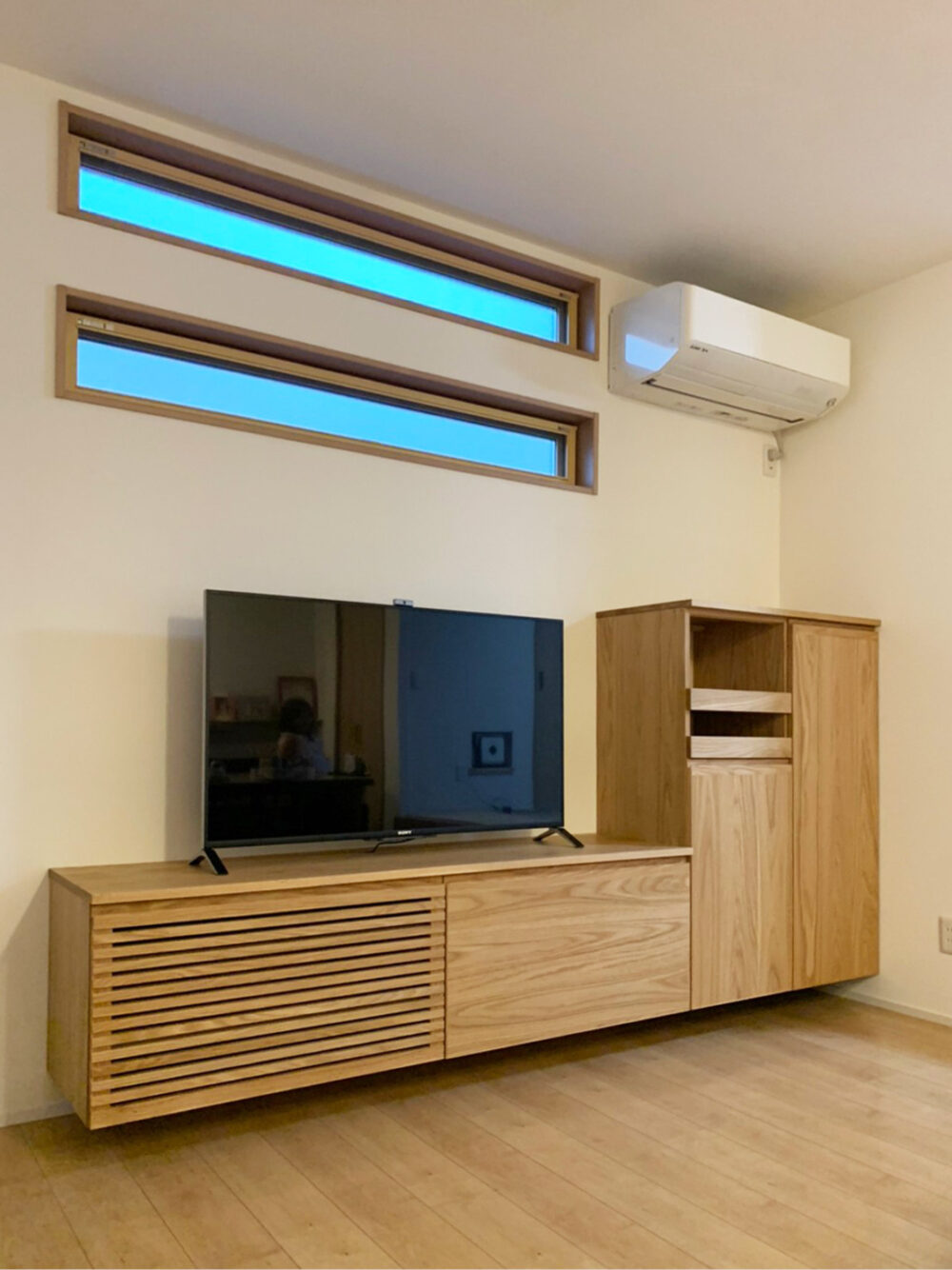 オーダー家具・オークのTVボード/関西・滋賀