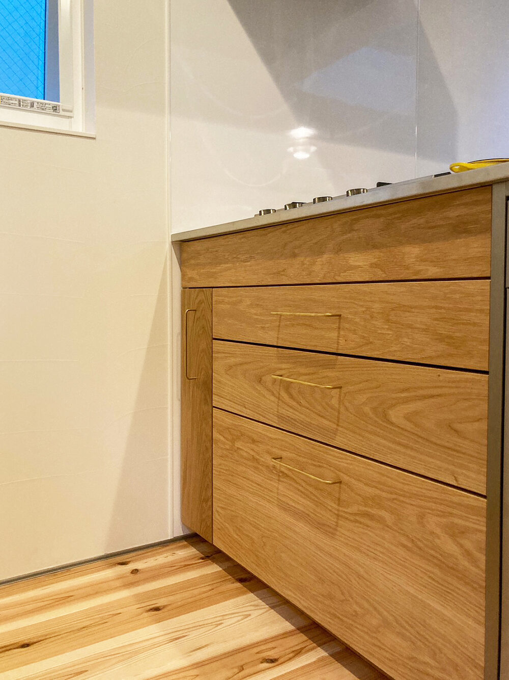 オークのキッチン下収納・カップボード／関西・兵庫