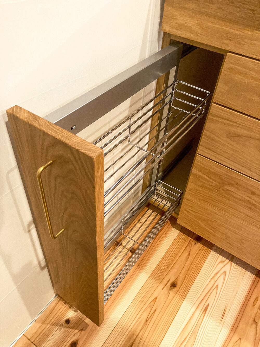 オークのキッチン下収納・カップボード／関西・兵庫