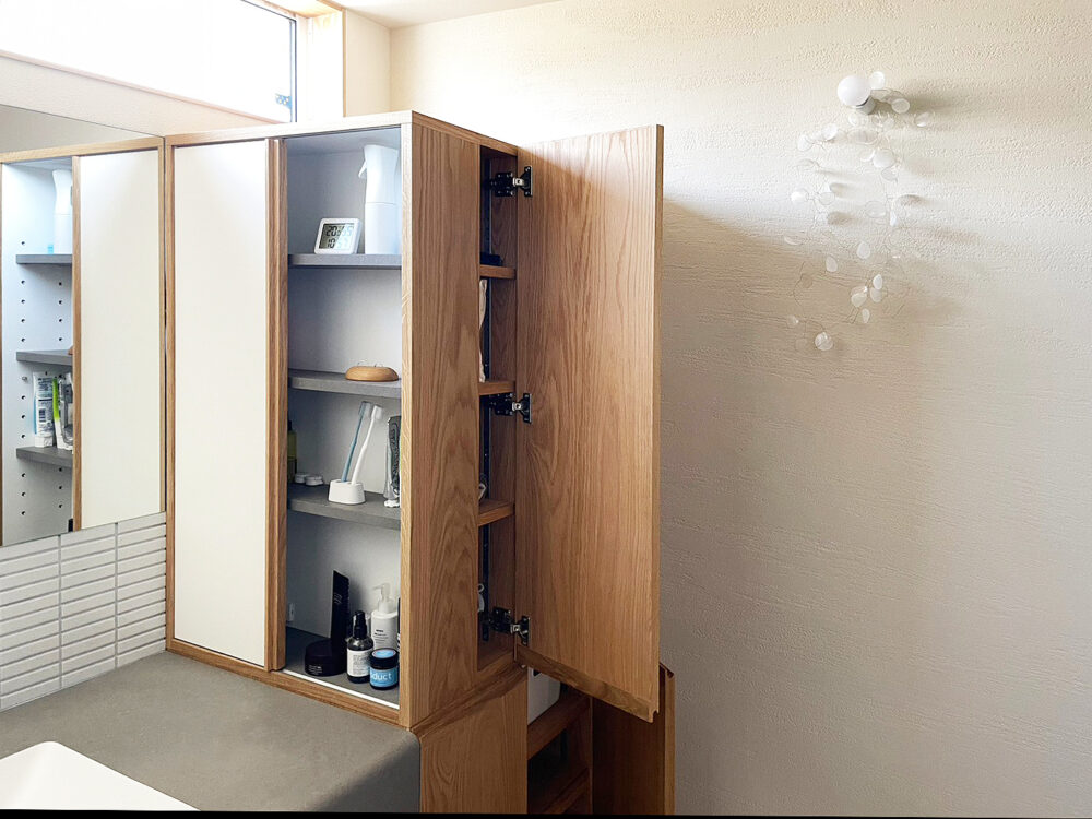 オーダー家具・洗面所のキャビネット収納／関西・兵庫