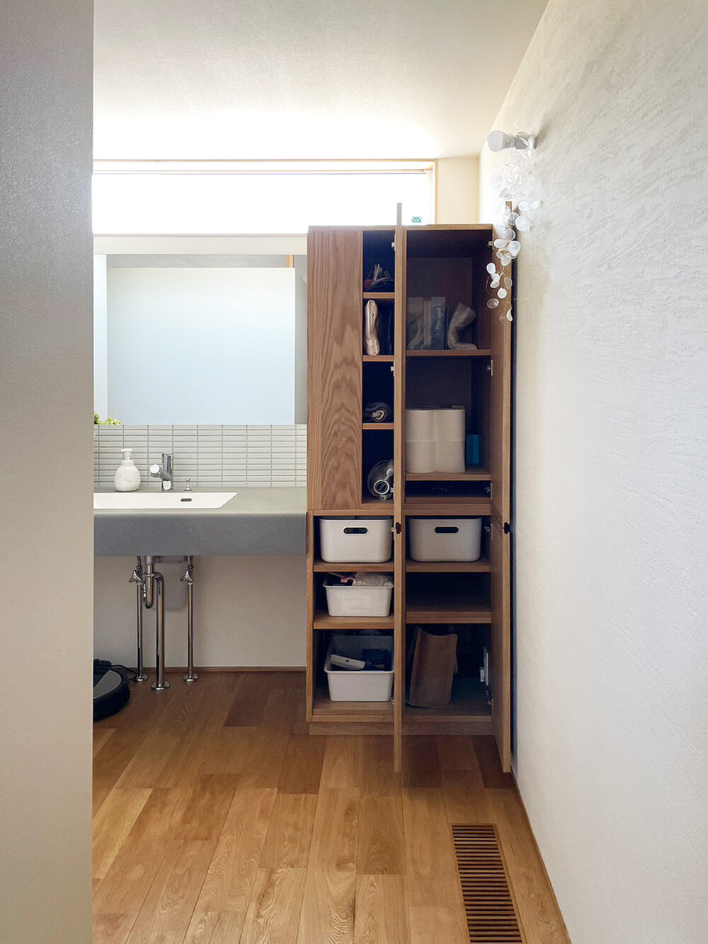 オーダー家具・洗面所のキャビネット収納／関西・兵庫