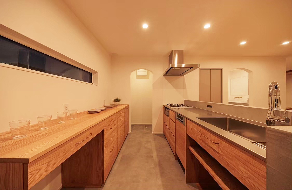 オーダー家具・タモのキッチン／関東・茨城